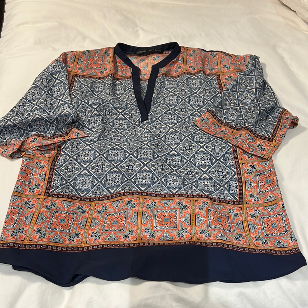 Zara Basic Small Handkerchief Blouse